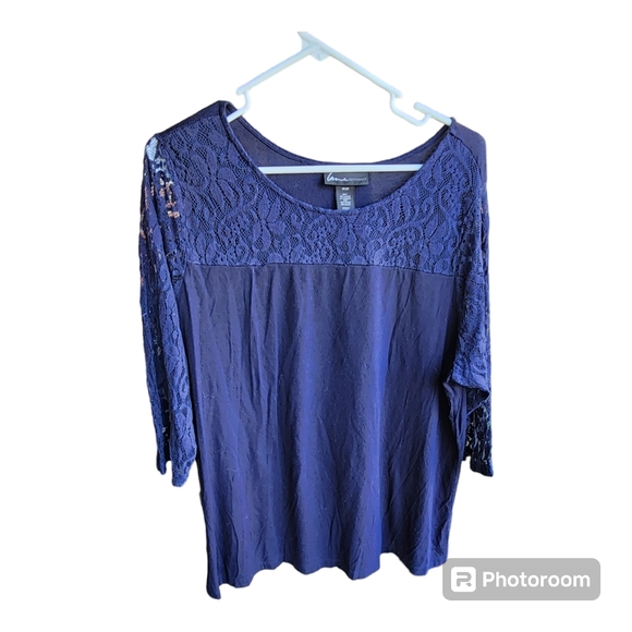 Lane bryant 2x navy blue  top - Picture 1 of 4